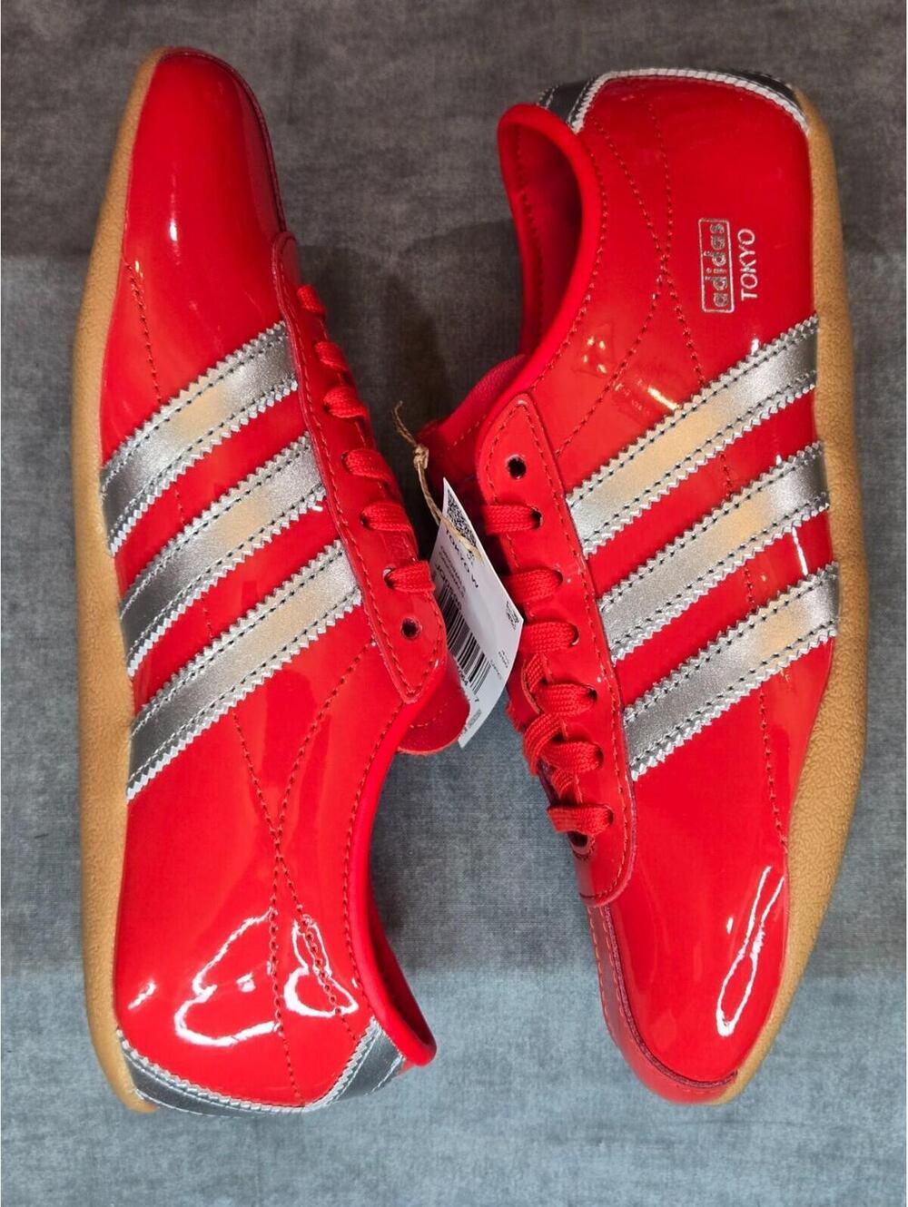 adidas Originals Tokyo Patent Red Silver Metallic (JQ0596) Women's Size 6 - Picture 2 of 7